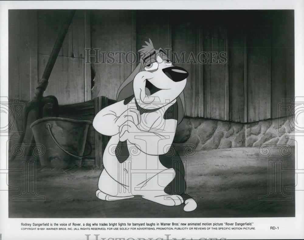 1991 Press Photo Warner Brothers Animated Film &quot;Rover Dangerfield&quot; - Historic Images