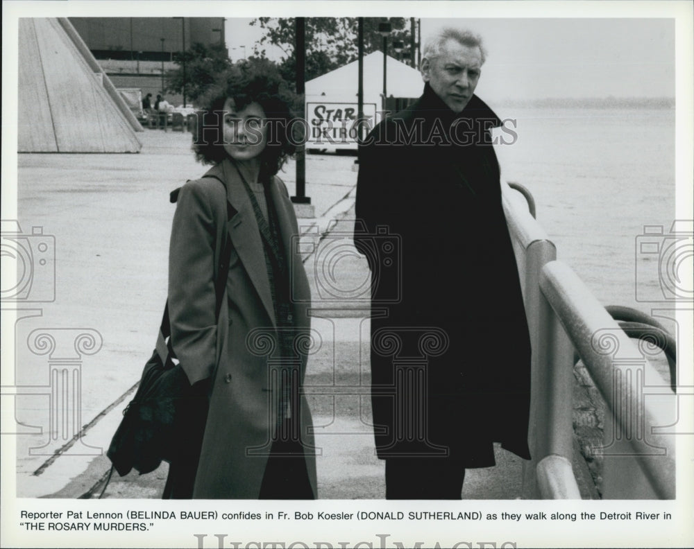 Press Photo &quot;The Rosary Murders&quot; Belinda Bauer Film Actor Donald Sutherland - Historic Images