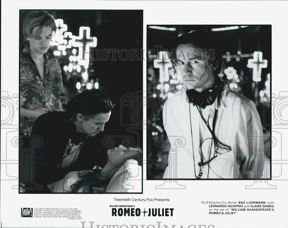 1996 Press Photo "Romeo & Juliet" director Baz Luhrmann with Leonardo DiCaprio - Historic Images
