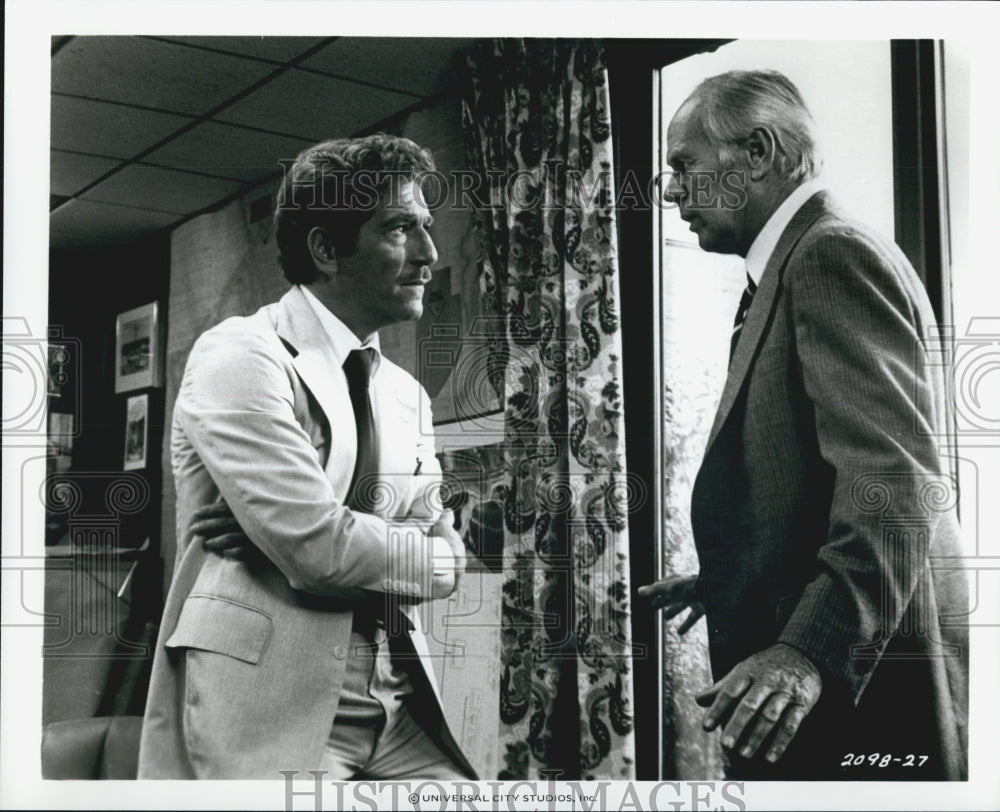 Press Photo &quot;Rollercoaster&quot; Actor George Segal Richard Widmark - Historic Images