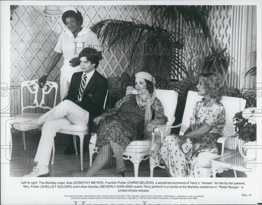1979 Press Photo  "Roller Boogie" D Meyer,C Sheldon,S Golden & B Garland - Historic Images