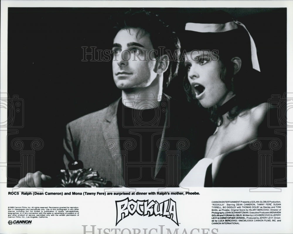 1989 Press Photo Dean Cameron and Tawny Fere in &quot;Rockula&quot; - DFPG45567 - Historic Images