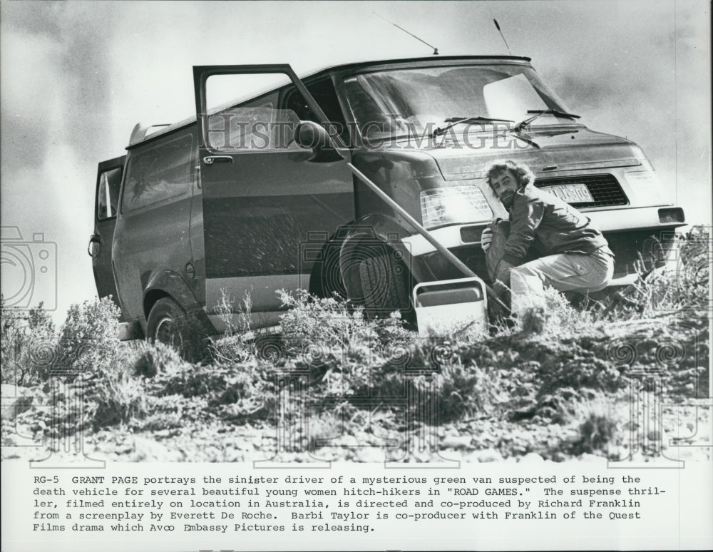 1981 Press Photo Grant Page in &quot;Road Games&quot; - Historic Images