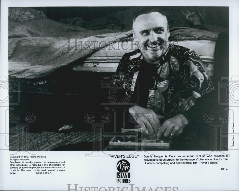 1987 Press Photo  &quot;River&#39;s Edge&quot;  stars  Dennis Hopper - Historic Images