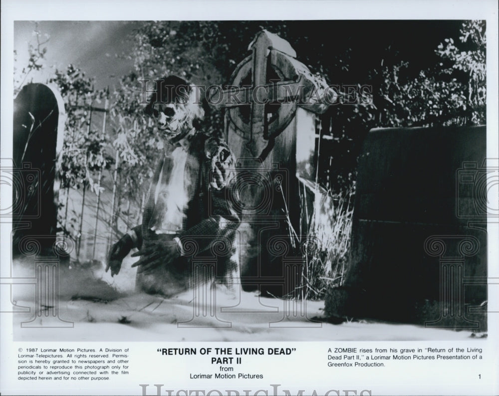 1987   "Return of the Living Dead Part II " a zombie-Historic Images