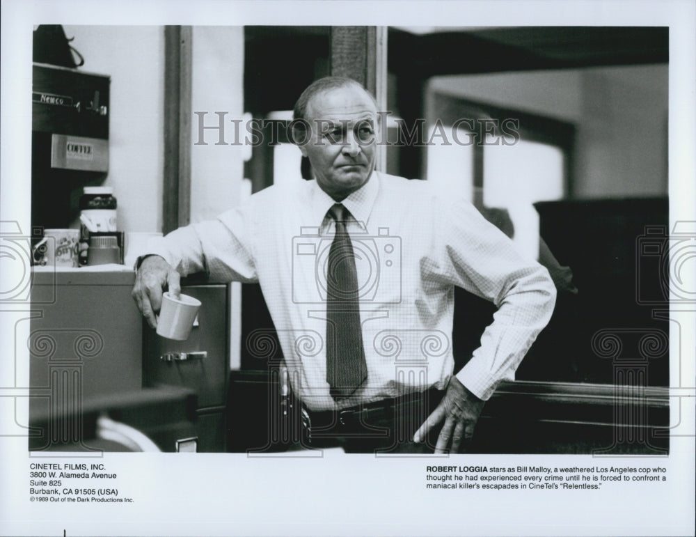 1989 Press Photo Robert Loggia in &quot;Relentless&quot; - Historic Images