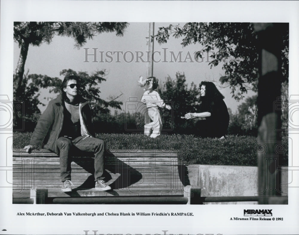 1992 Press Photo  "Rampage" Alex McArthur,Deb Ann Valkenburgh,Chelsea Blank - Historic Images