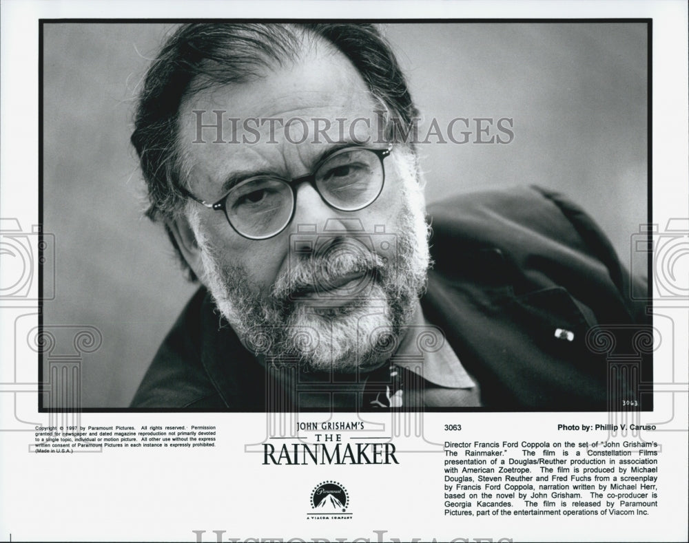 1997 Press Photo Francis Ford Coppola, Director &quot;John Grisham&#39;s The Rainmaker&quot; - Historic Images