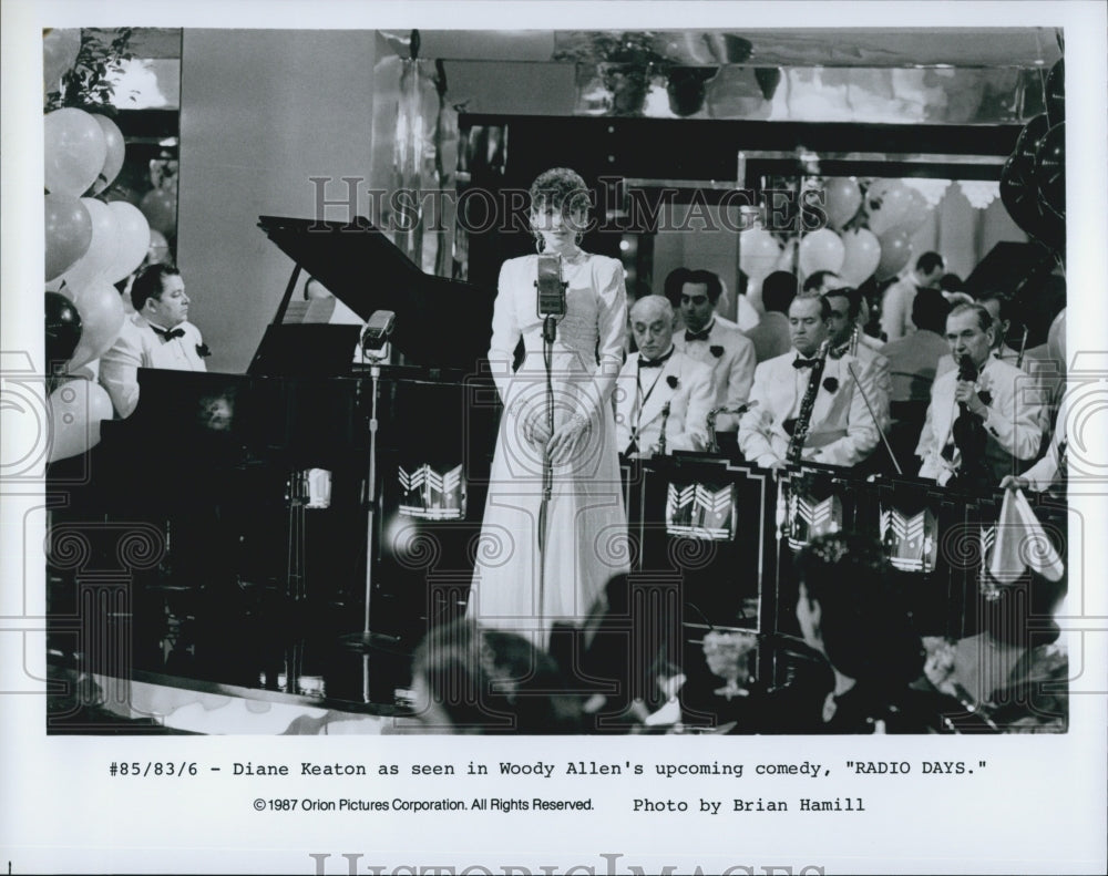 1987 Press Photo Diane Keaton Stars In Radio Days - Historic Images