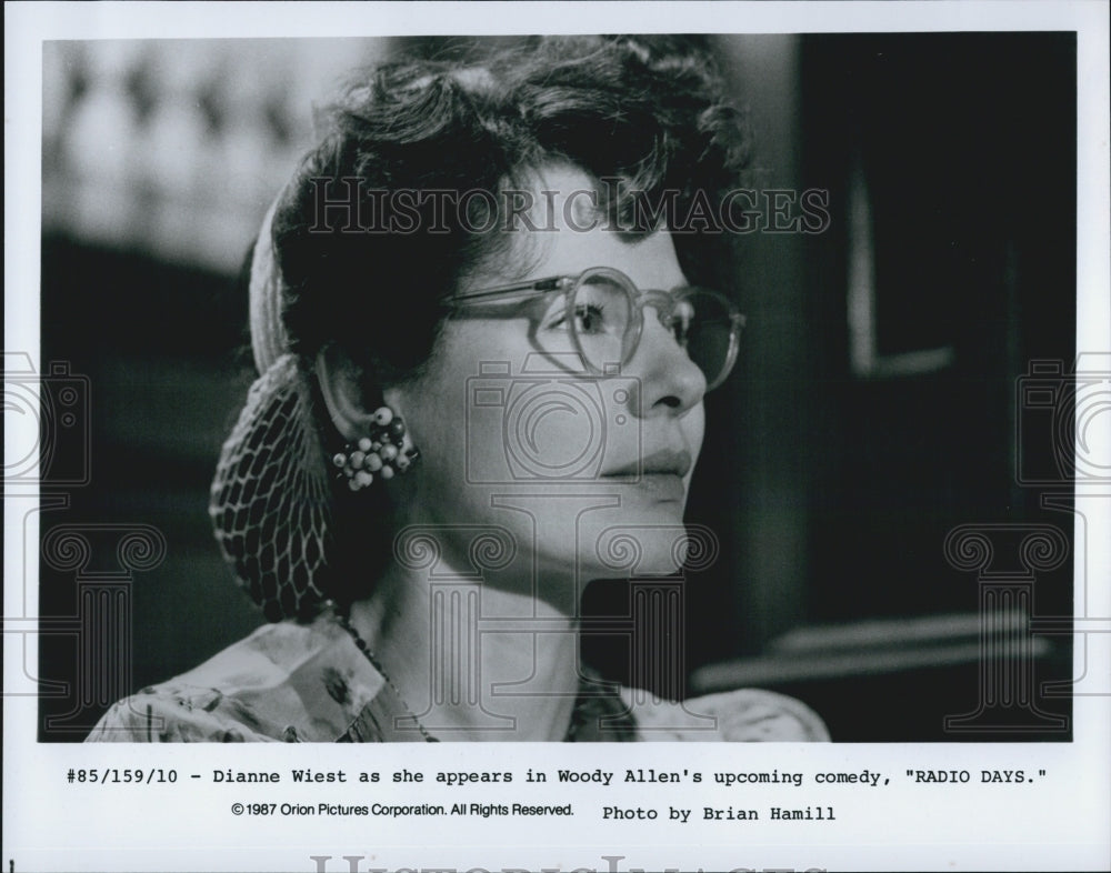 1987 Press Photo Actress Dianne West In Woody Allen's Comedy Film "Radio Days" - Historic Images