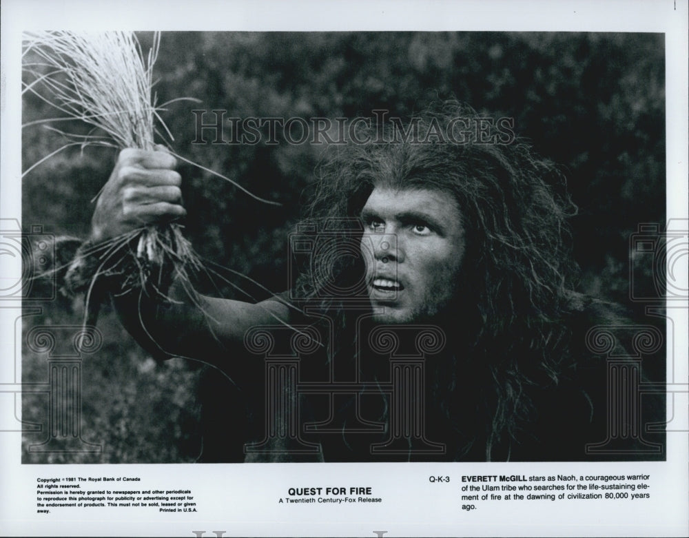 1981 Press Photo Actor Everett McGill Starring In Film "Quest For Fire" - Historic Images
