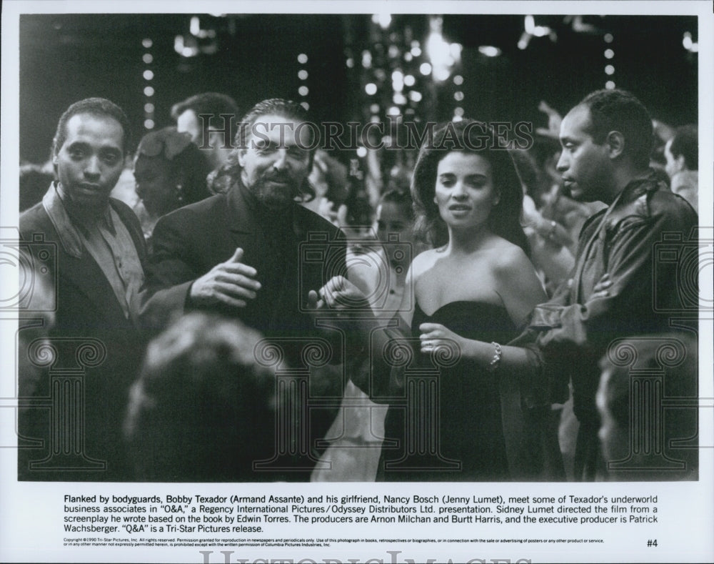 1990 Press Photo   "Q and A" Armand Assante & Jenny Lumet - Historic Images