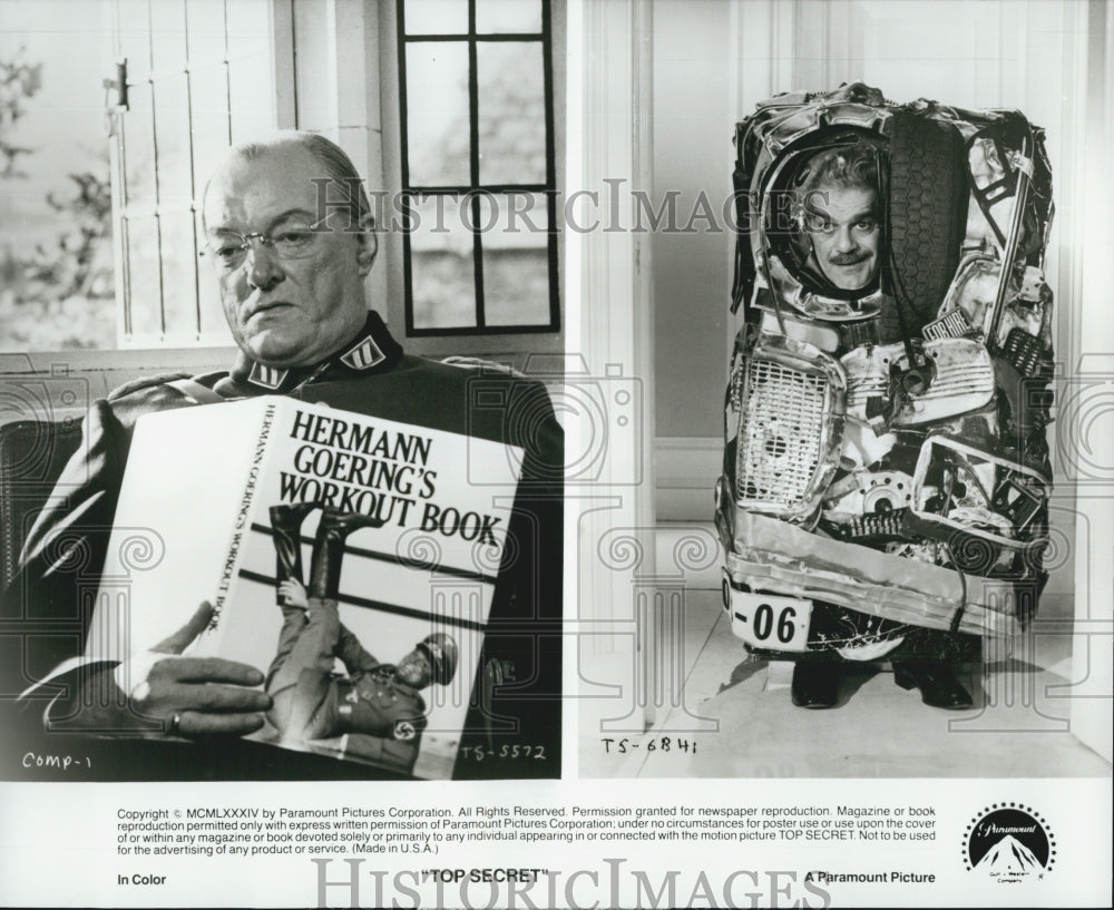 1984 Press Photo "Top Secret " Jeremy kemp & Omar Sharif - Historic Images