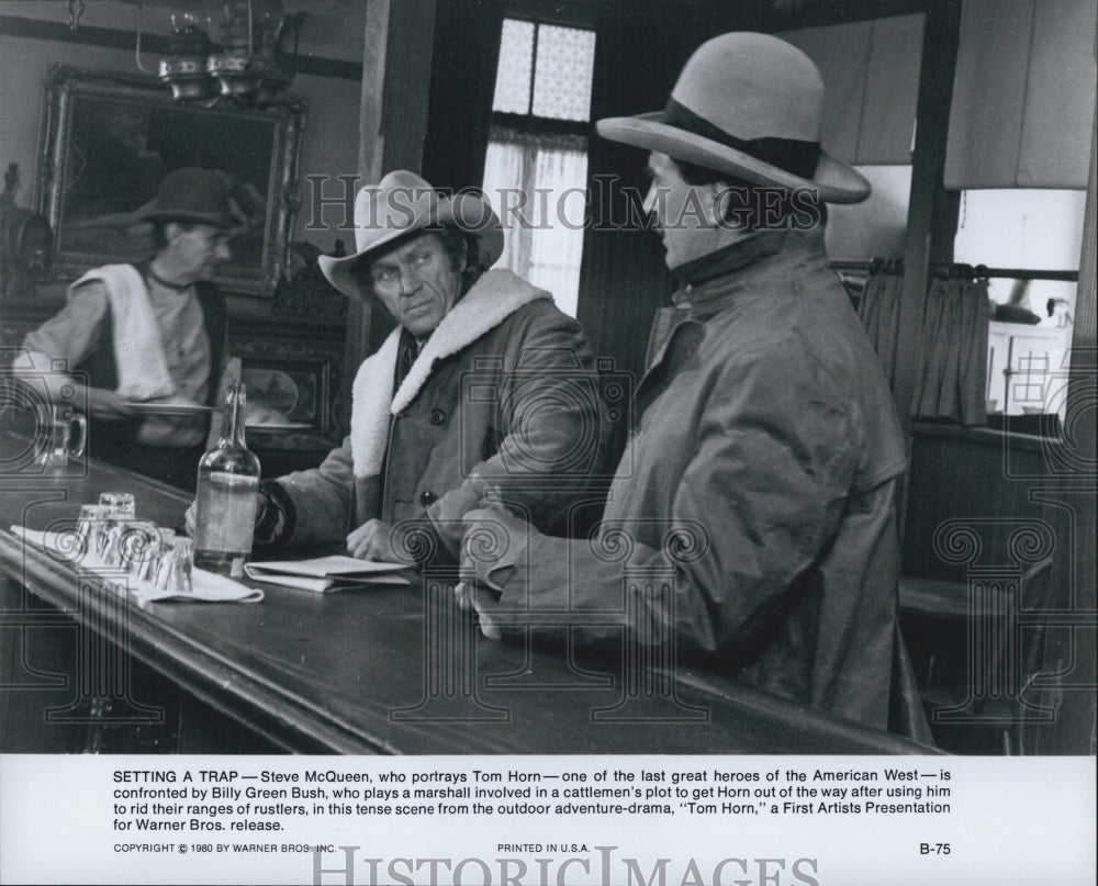 1980 Press Photo Steve McQueen Billy Green Bush In Drama &quot;Tom Horn&quot; - DFPG47563 - Historic Images