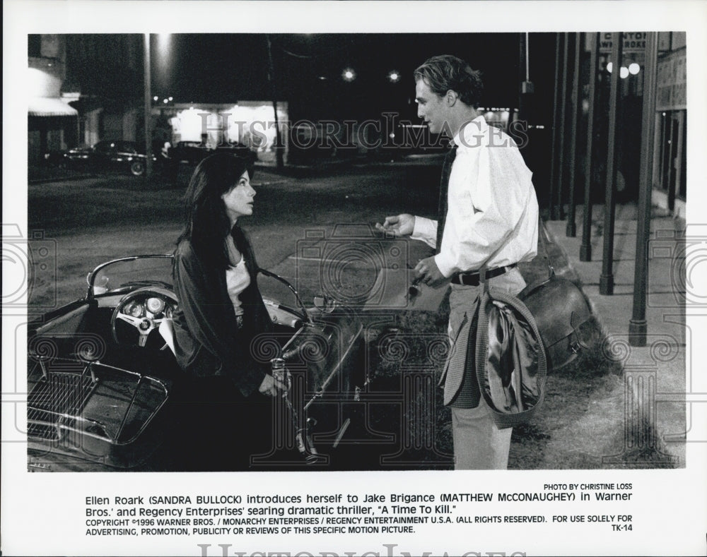 1996 Press Photo Sandra Bullock, Matthew McConaughey "A Time To Kill" - Historic Images