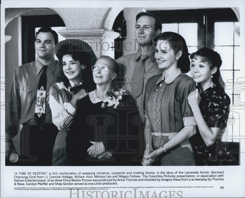 1987 Press Photo "A Time of Destiny" Timothy Hutton ,Melissa Leo,William Hurt - Historic Images