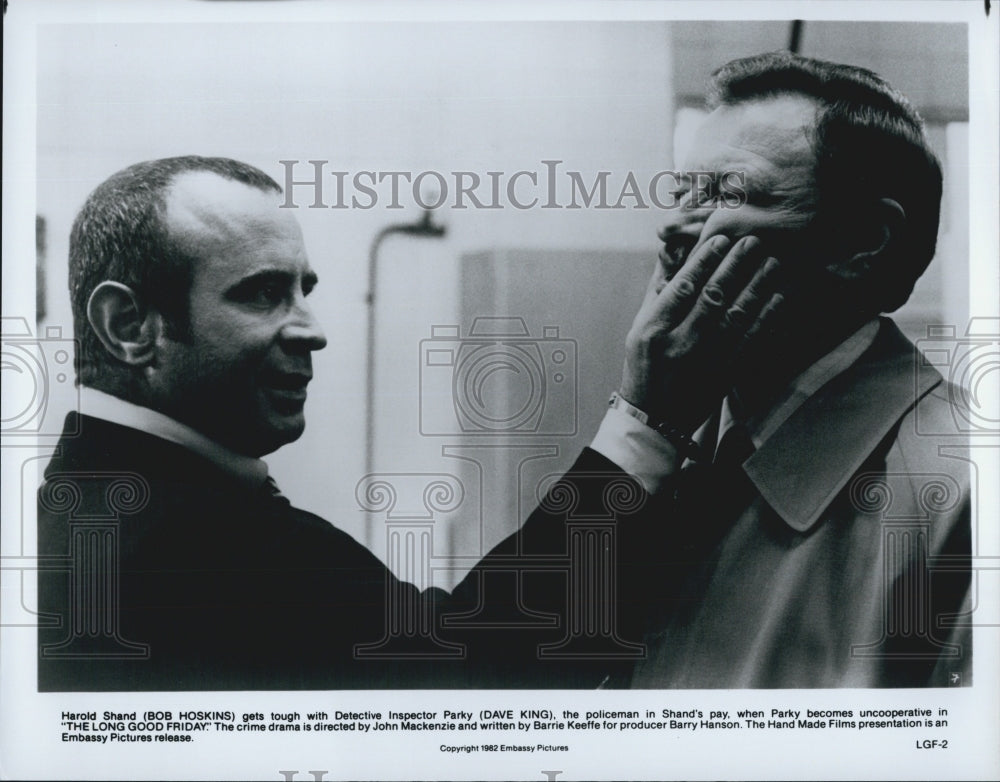 1982 Press Photo Bob Hoskins, Dave King &quot;The Long Good Friday&quot; - Historic Images