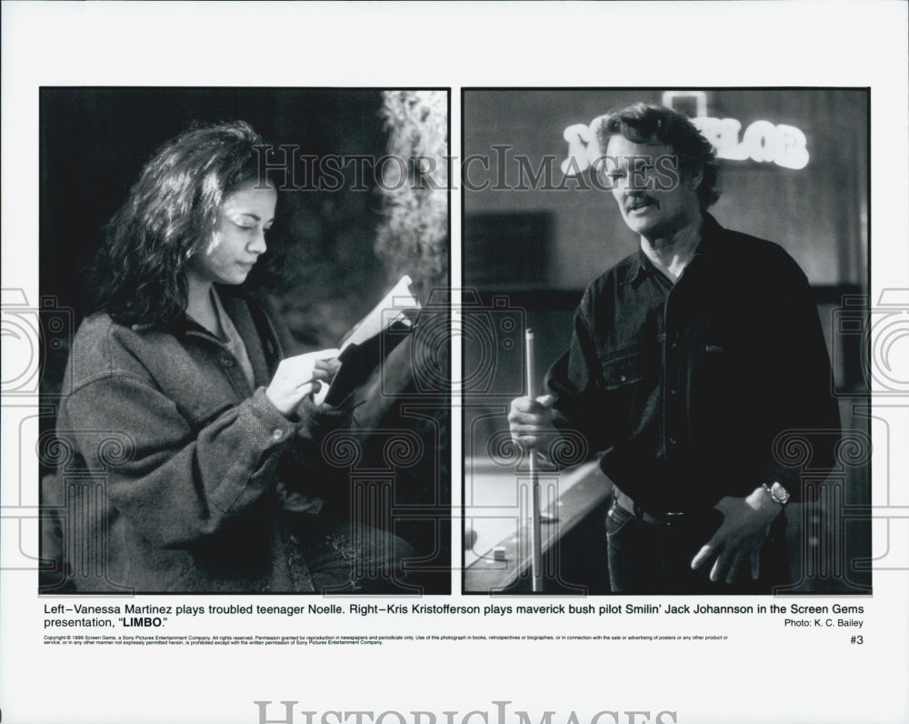 1999 Press Photo Vanessa Martinez, Kris Kristofferson &quot;Limbo&quot; - Historic Images