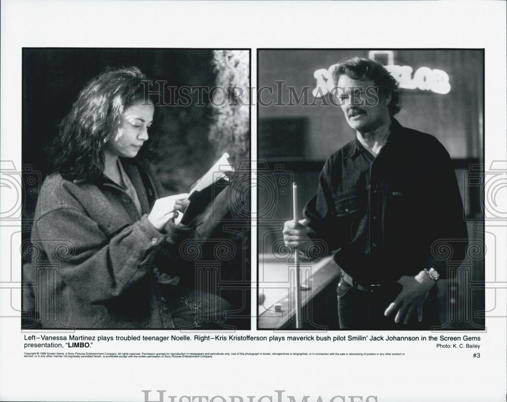 1999 Press Photo Vanessa Martinez, Kris Kristofferson "Limbo" - Historic Images