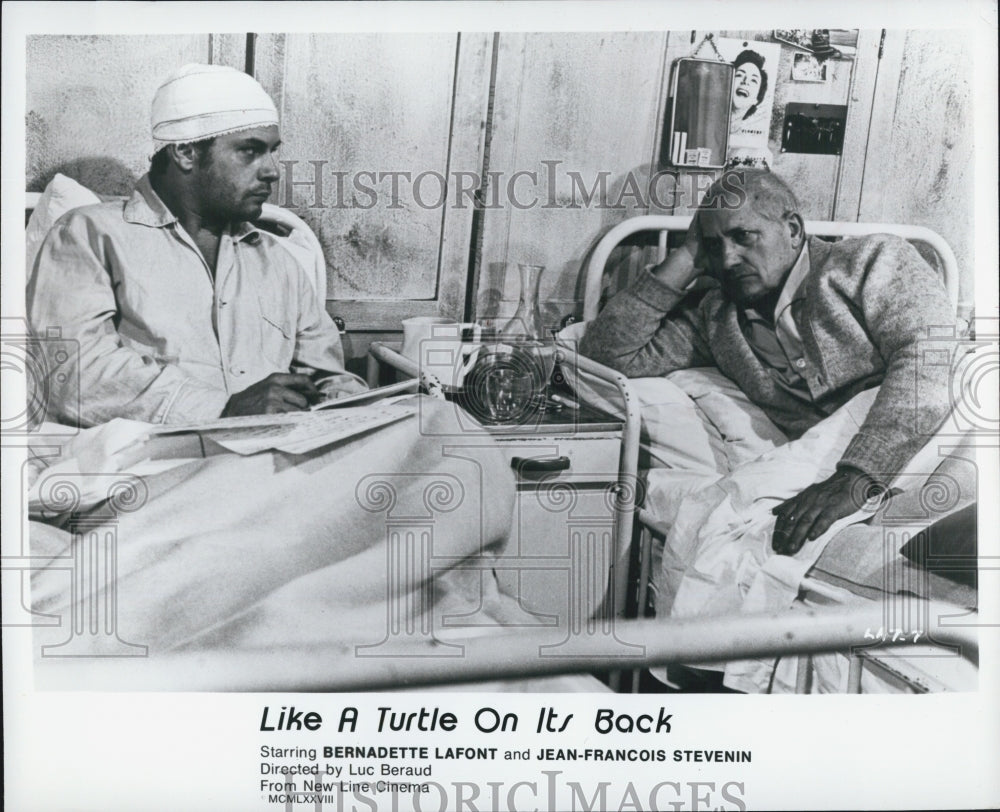 1978 Press Photo Jean Francois Stevenin, Jean Daste "Like a Turtle on Its Back" - Historic Images
