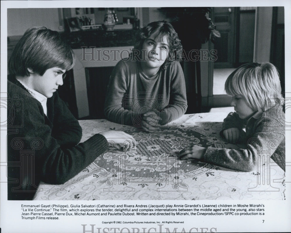 1982 Press Photo Emmanuel Gayet and Giulia Salvatori and &quot;La Vie Continue&quot; - Historic Images