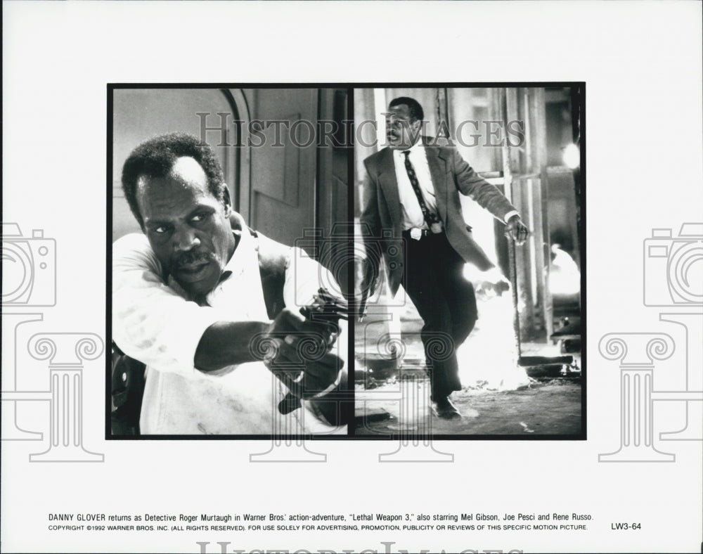 1992 Press Photo Danny Glover in &quot;Lethal Weapon 3&quot; - Historic Images