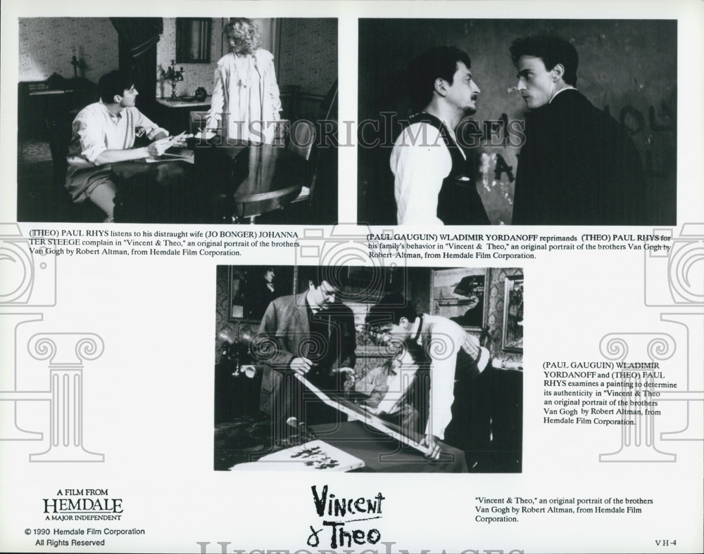 1990 Press Photo Actors Wladimir Yordanoff And Paul Rhys In "Vincent & Theo" - Historic Images