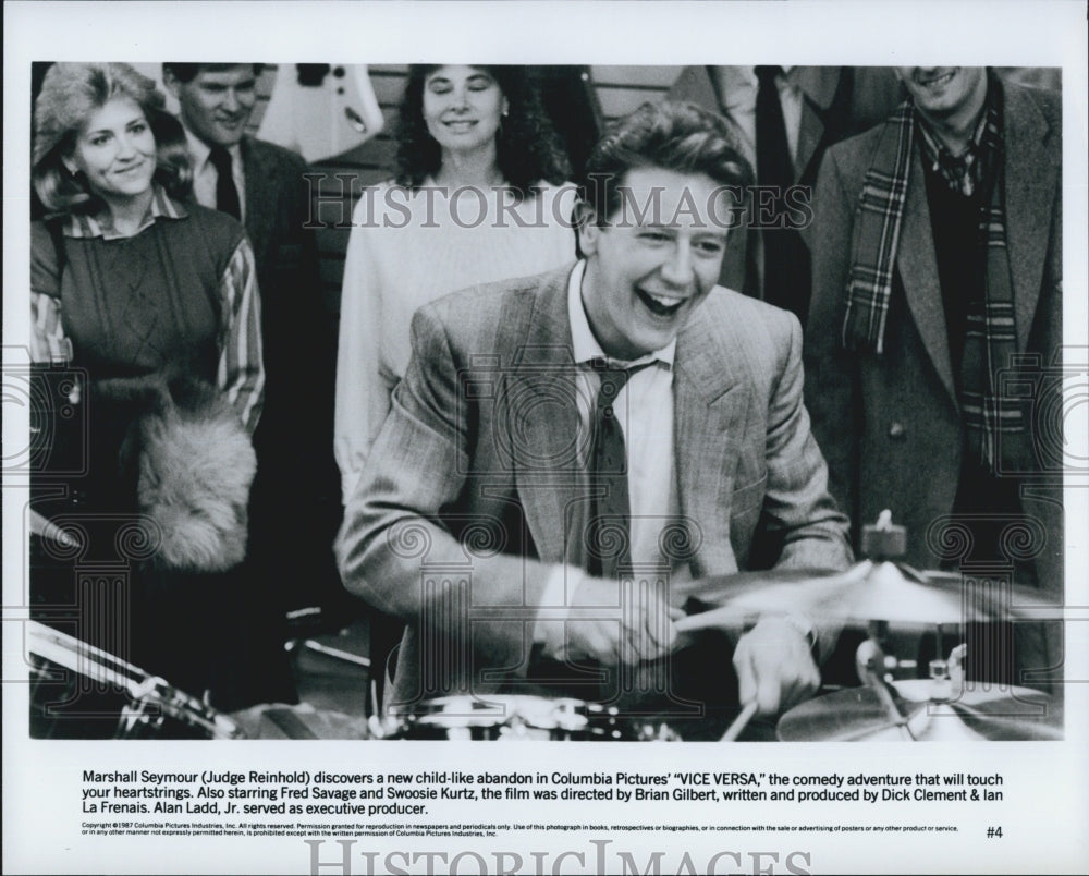 1987 Press Photo Actor Judge Reinhold Starring In Comedy Film "Vice Versa" - Historic Images
