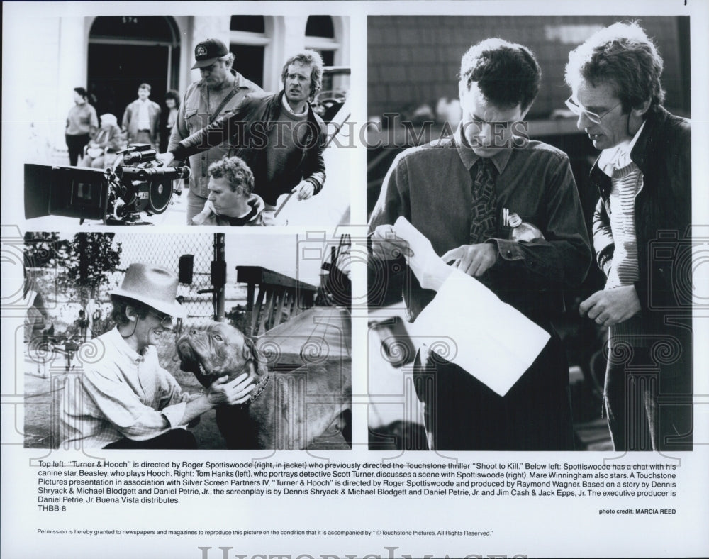 1989 Press Photo Roger Spottiswoode Directs Turner &amp; Hooch - Historic Images