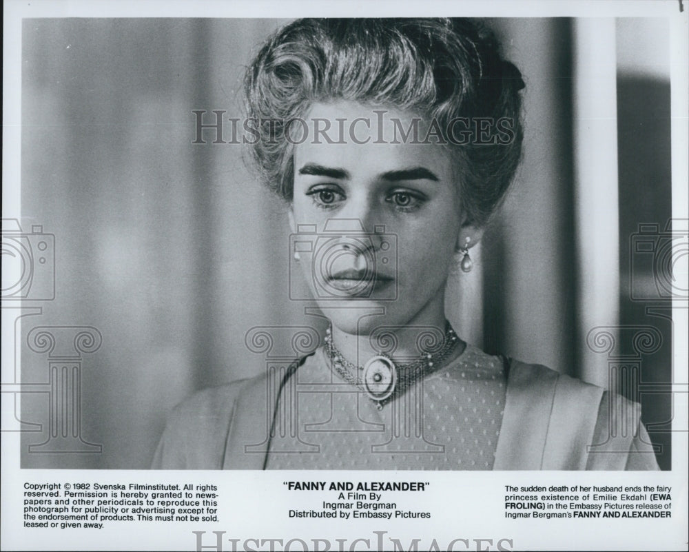 1982 Press Photo Actress Ewa Froling Starring In Film "Fanny And Alexander" - Historic Images