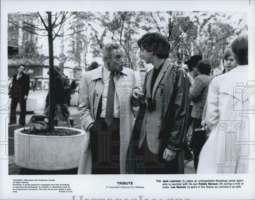 1980 Press Photo  &quot;Tribute&quot; Jack Lemmon,Robby Benson - Historic Images