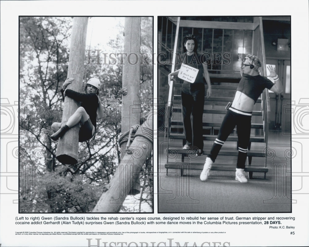 2000 Press Photo &quot;28 Days&quot; Starring Sandra Bullock and Alan Tudyk - Historic Images