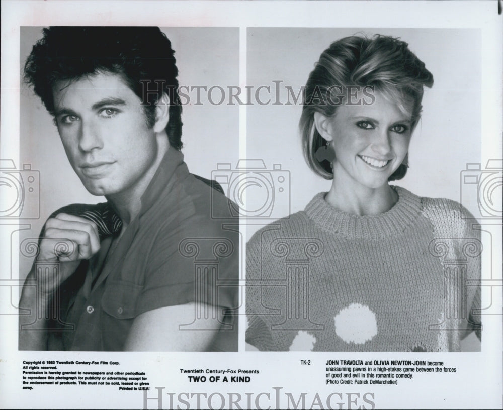1983 Press Photo "Two of a Kind" Starring Olivia Newton-John and John Travolta - Historic Images