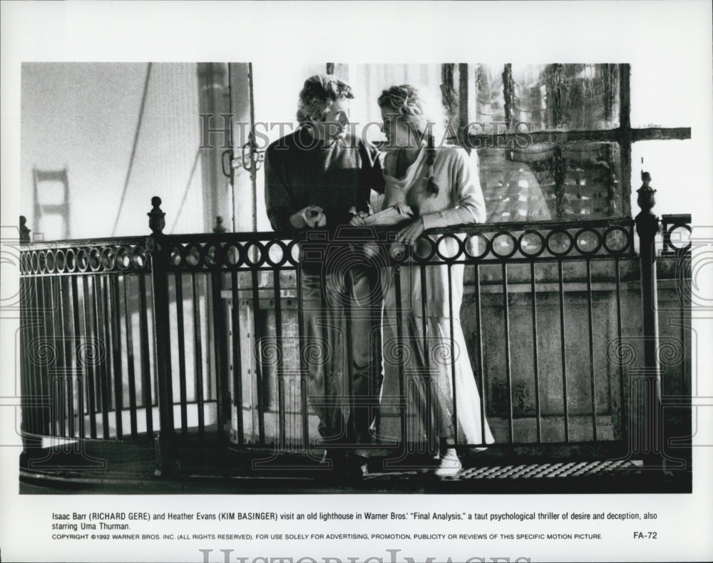 1992 Press Photo  " Final Analysis" Richard Gere & Kim Basinger - Historic Images