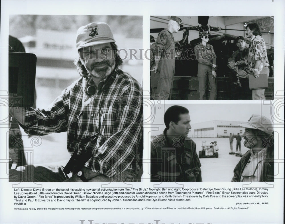 1990 Director David Green, Dale Dye, Billie Lee Guthrie &quot;Fire Birds&quot; - Historic Images