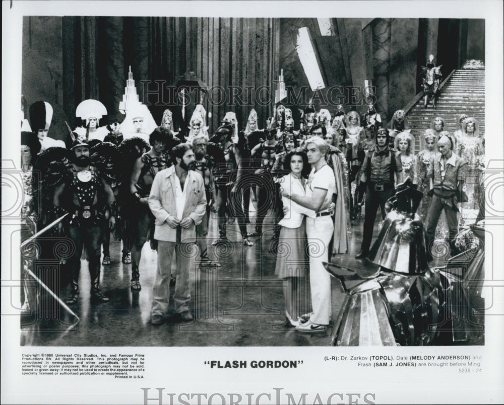 1980 Press Photo &quot;Flash Gordon&quot;Topol.Melody Anderson,Sam J Jones - Historic Images