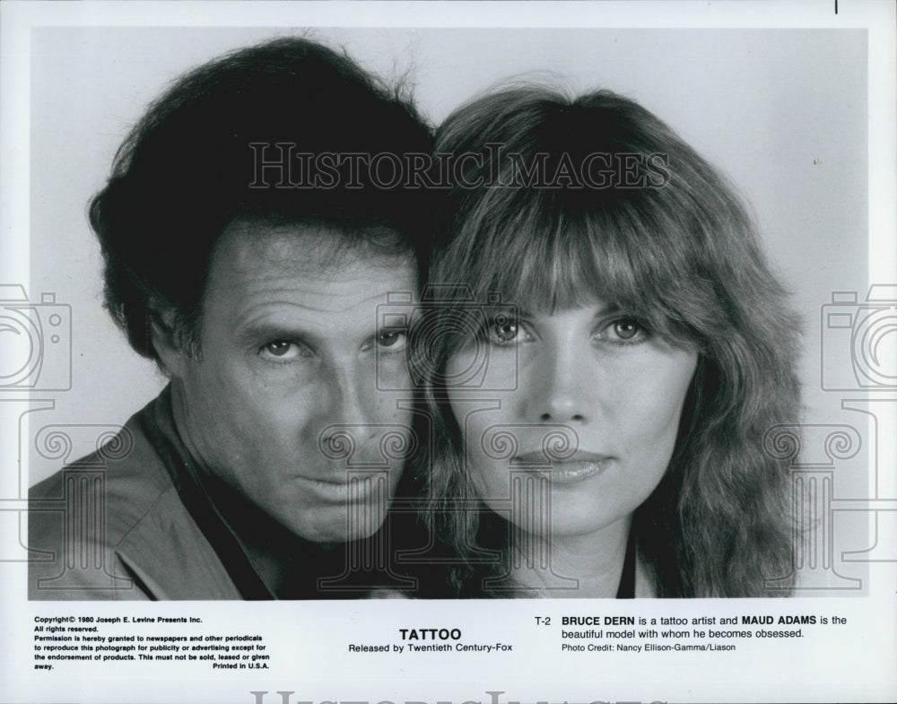 1980 Press Photo &quot;Tattoo&quot; Bruce Dern &amp; Maud Adams - Historic Images