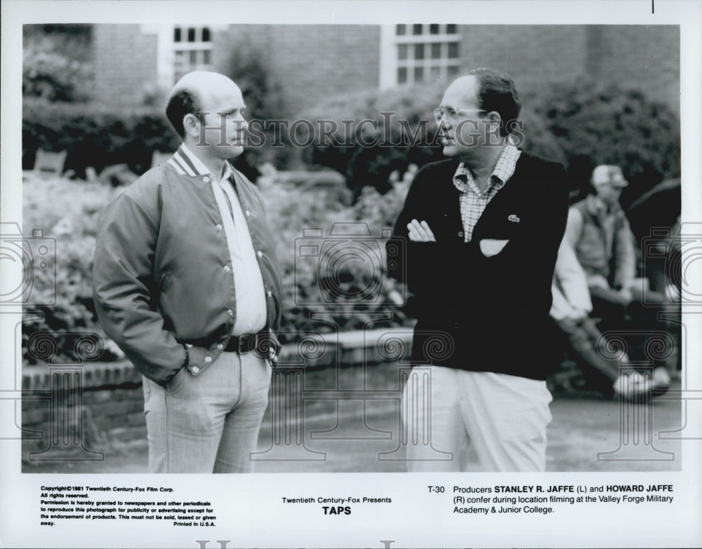 1981 Press Photo Producers Stanley Jaffe, Howard Jaffe &quot;Taps&quot; - Historic Images