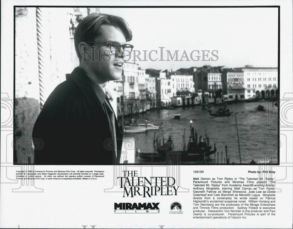 1999 Press Photo Matt Damon "The Talented Mr. Ripley" - DFPG51415 - Historic Images