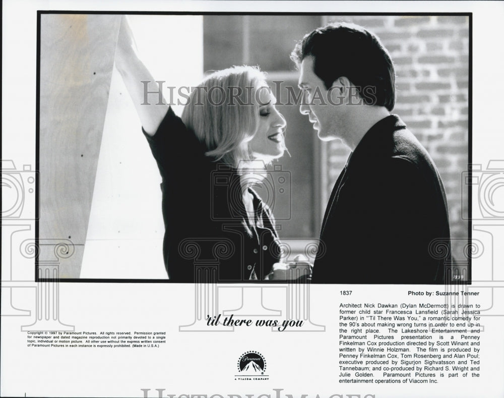 1997 Press Photo Dylan McDermott, Sarah Jessica Parker in &quot;&#39;Til There Was You&quot; - Historic Images