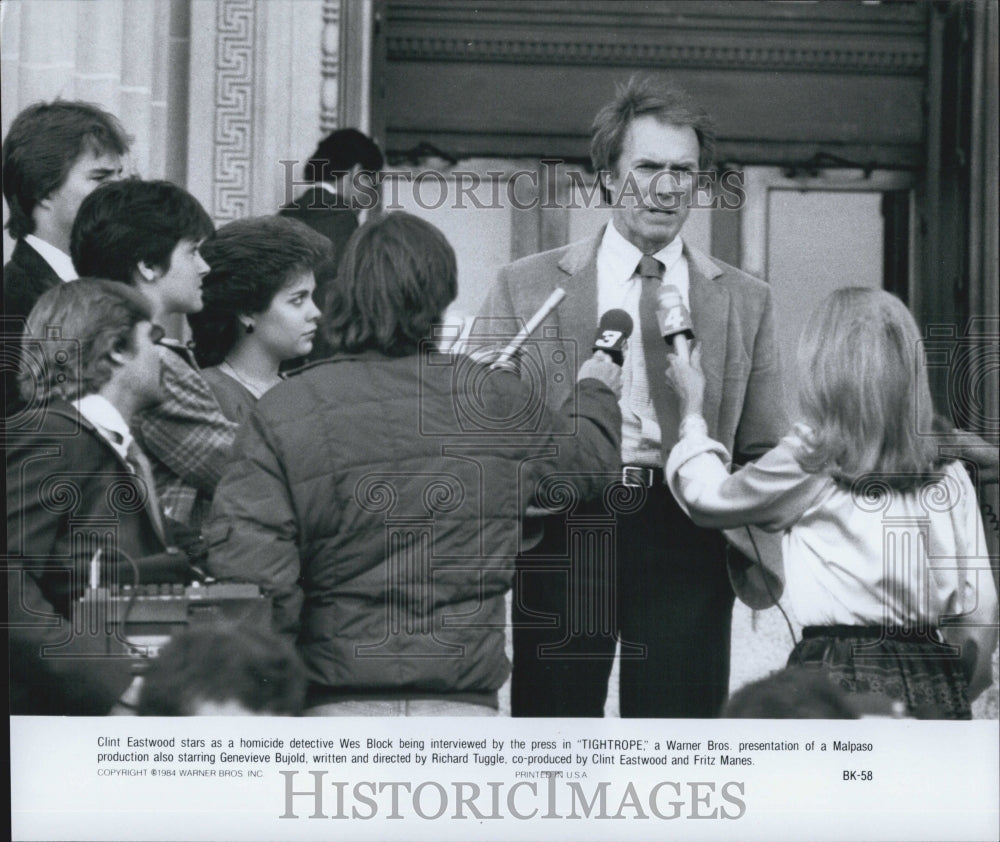 1984 Press Photo Actor Clint Eastwood in "Tightrope" Film - Historic Images