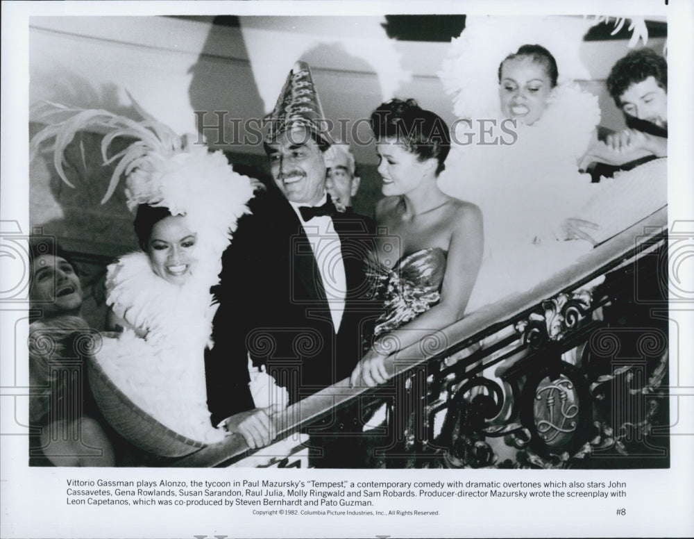 1982 Press Photo "Tempest" Vittorio Gassman & Gena Rowlands,S Sarandon, - Historic Images