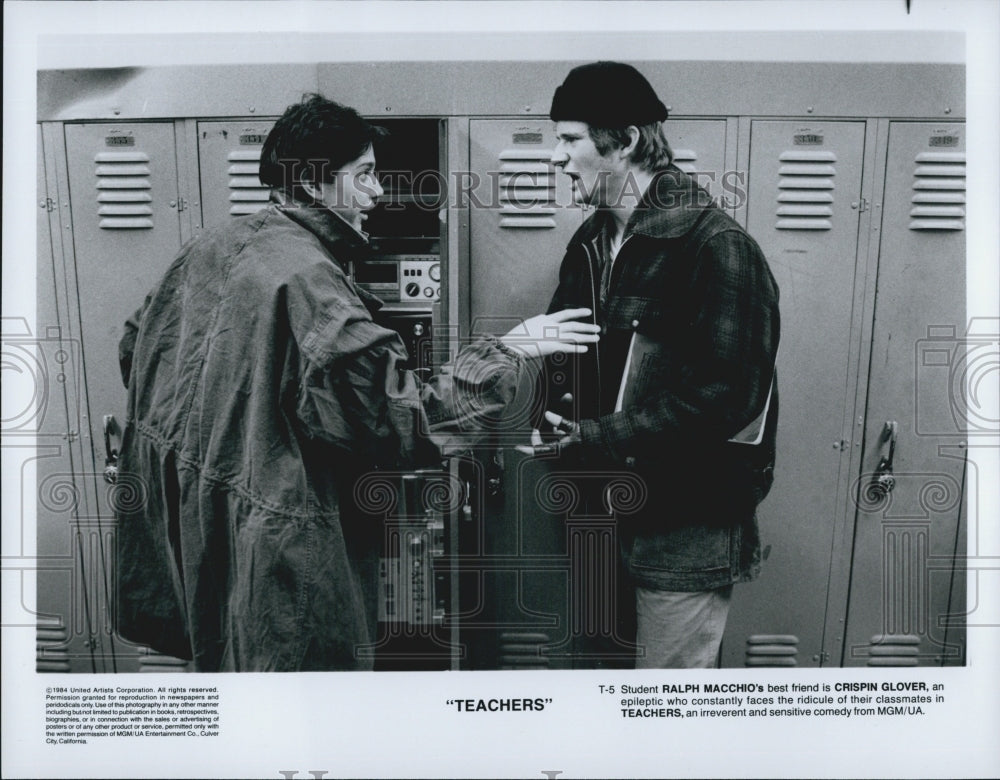 1987 Press Photo  &quot;Teachers&quot; starring Ralph Macchio &amp; Crispin Glover - Historic Images