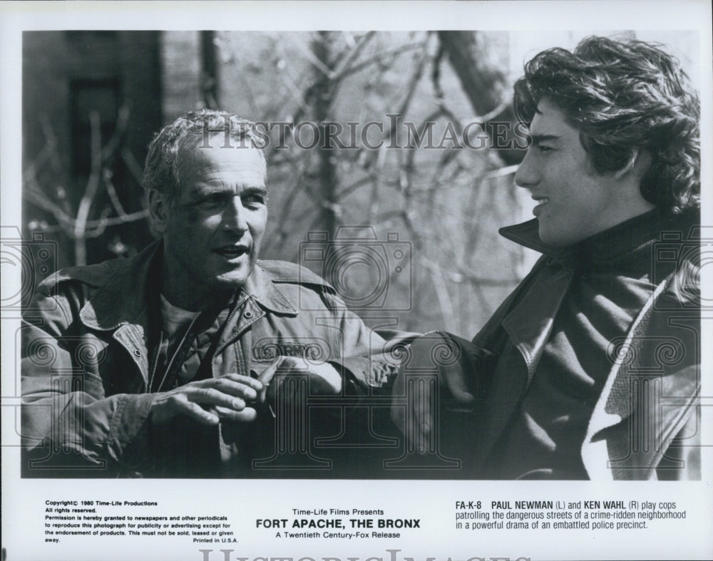 1980 Press Photo   &quot;Fort Apache,The Bronx&quot; Paul Newman,Ken Wahl - Historic Images