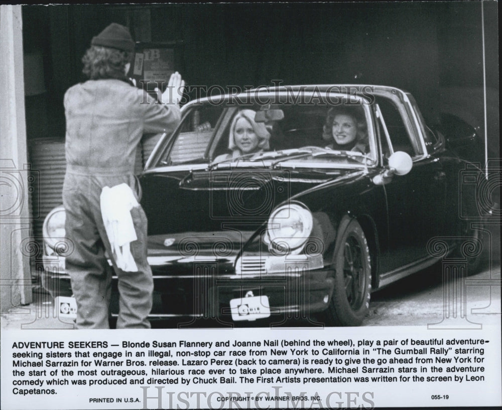 Press Photo Susan Flannery and Joanne Nail in &quot;The Gumball Rally&quot; - Historic Images
