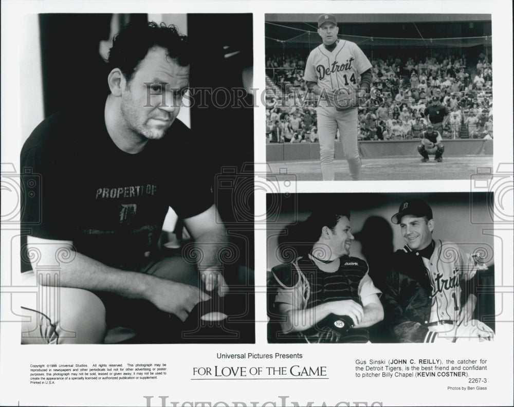 1999 Press Photo &quot;For Love of the Game&quot; Kevin Costner,John C Reilly - Historic Images