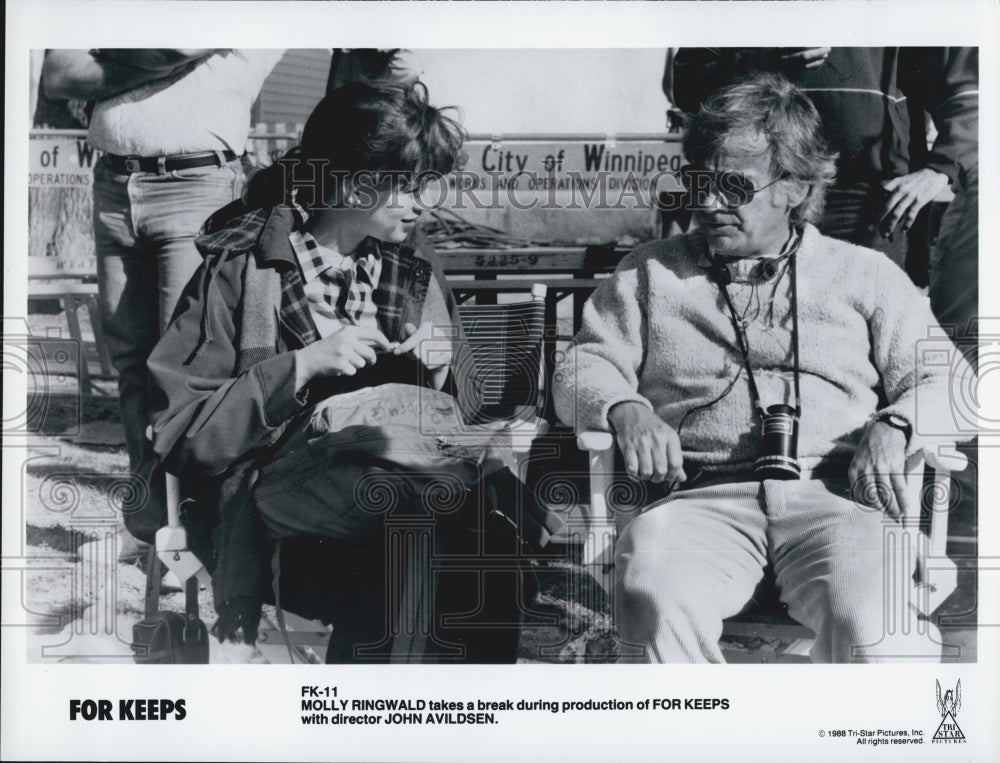 1988 Press Photo "For Keeps" Molly Ringwald & director John Avildsen - Historic Images