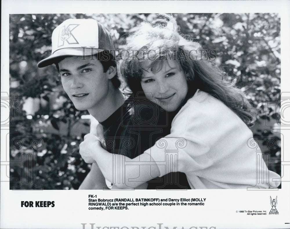 1988 Press Photo &quot;For Keeps&quot; Molly Ringwald &amp; Randall Batinkoff - DFPG53379 - Historic Images