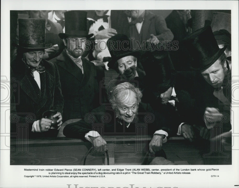 1978 Press Photo Sean Connery and Alan Webb Star in "The Great Train Robbery" - Historic Images
