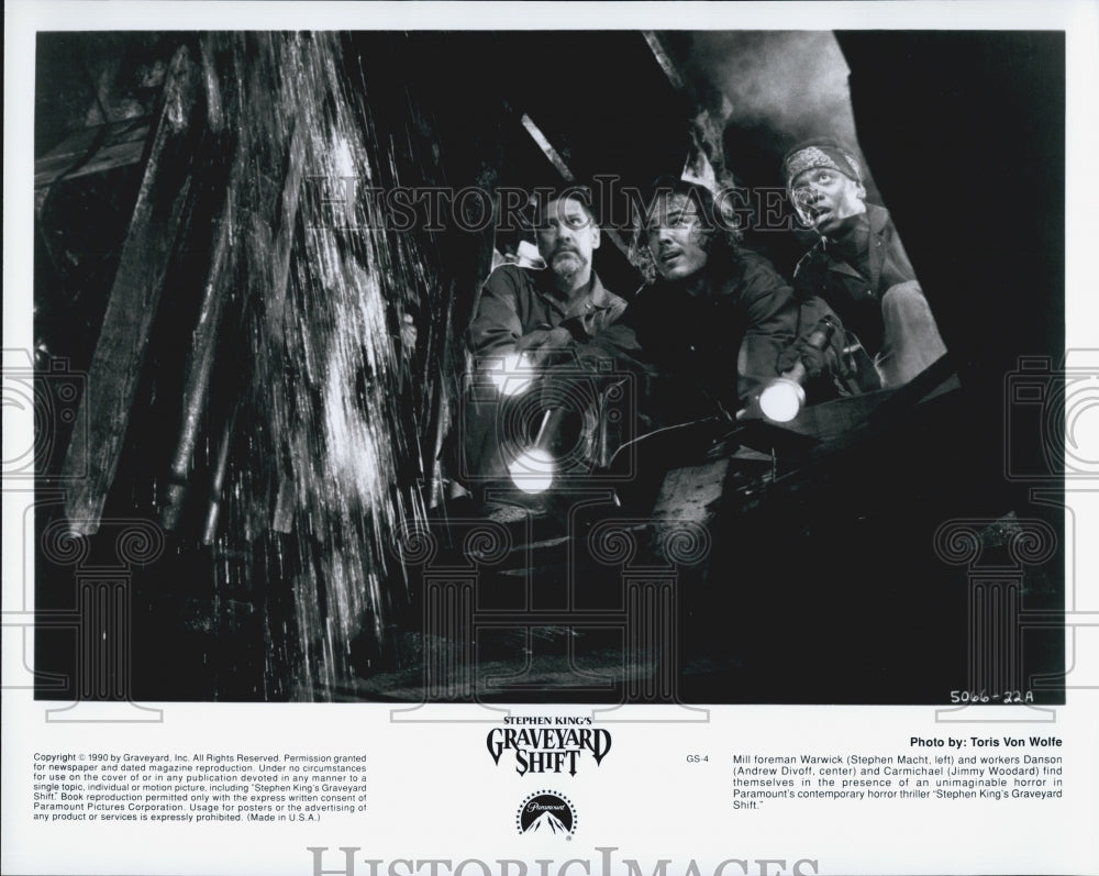 1990 Press Photo Stephen Macht in "Stephen King's Graveyard Shift" - Historic Images